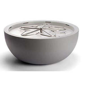 34" Spun Aluminum Decorative Bowl w/Light Stone Color Coating, Featuring 30" Electronic Igntion HI/LO Insert w/25" Burner