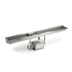 48" Linear Trough Fire Pit Insert - Natural Gas - 120VAC