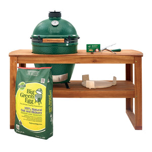 Large Big Green Egg with Acacia Table Bundle