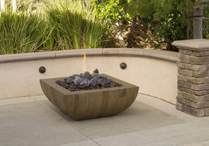 American Fyre Designs - Reclaimed Wood Bordeaux Square Fire Bowl