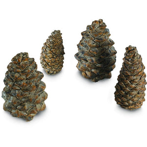 Decorative Ceramic Pine Cones In Assorted Sizes - Set Of 4