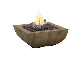 American Fyre Designs - Reclaimed Wood Bordeaux Square Fire Bowl