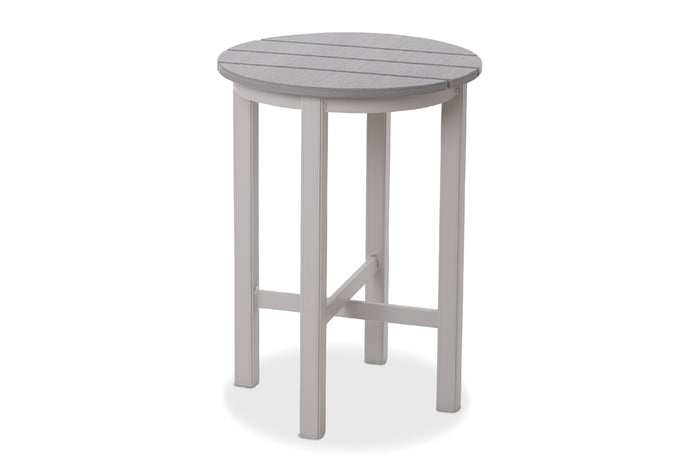 21" Round Rustic Polymer Top End Table