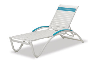 Helios Contract Strap Four-Position Lay-flat Stacking Chaise