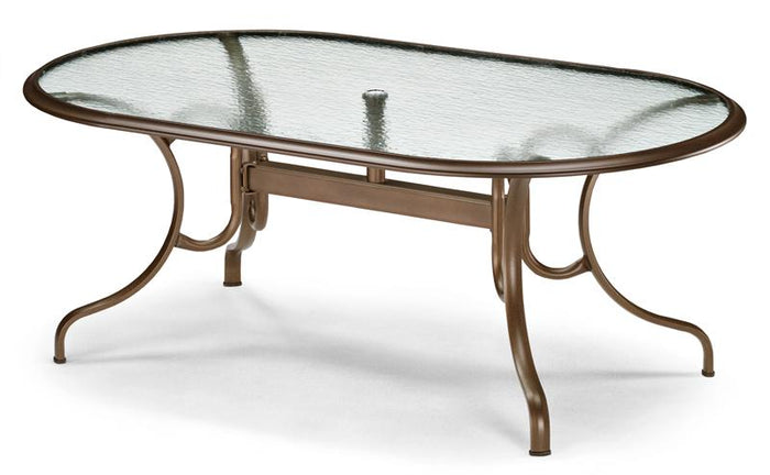 Oval Glass Top 43" x 75" Dining Table