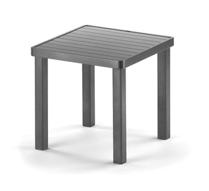 Aluminum Slat Top Table, 18 Square End Table