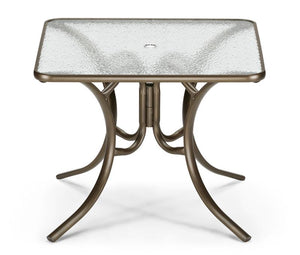 Glass Top Table 36" Square Dining Table w/ hole