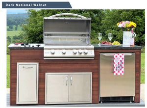 Custom Outdoor Kitchen Island with Built-In Chef's Grill and Granite Countertops