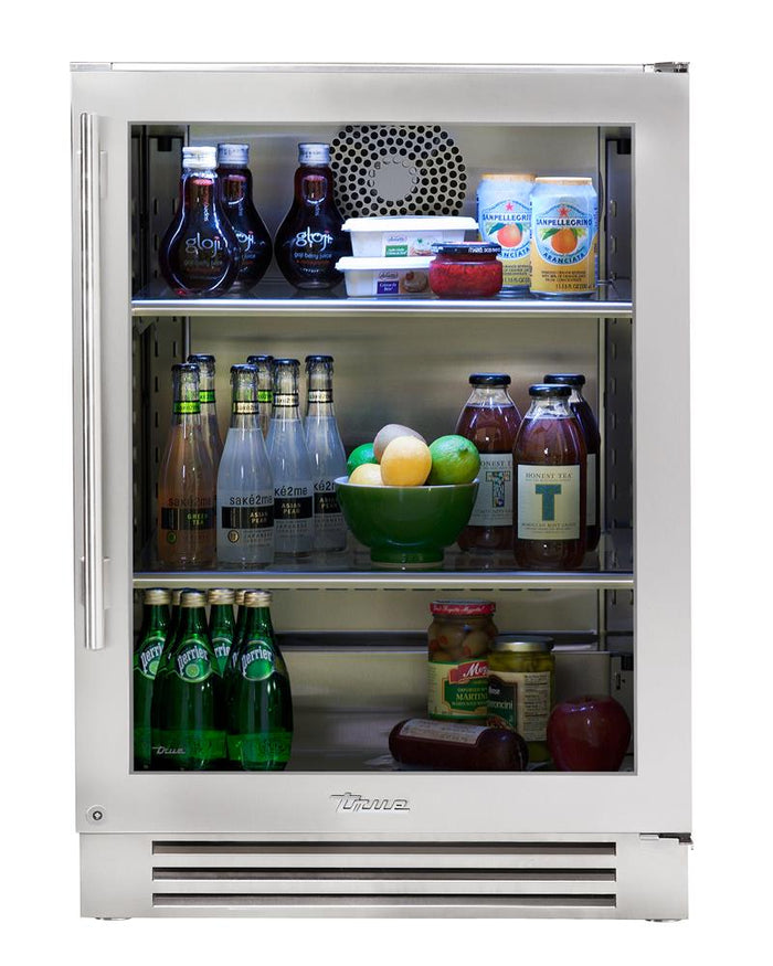 True Undercounter Refrigerator- 24" Stainless Glass Door