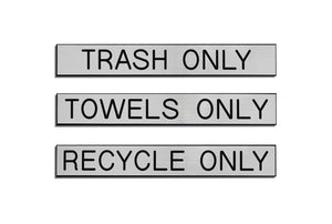 Furniture Accessories Towel/Trash Receptacle Replacement Label Set