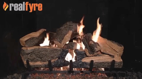 Charred Rugged Split Oak - Vented Gas Logs