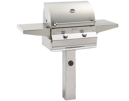FireMagic C430S In-Ground Post Mount Grill with Analog Thermometer and 1-Hour Timer on Post